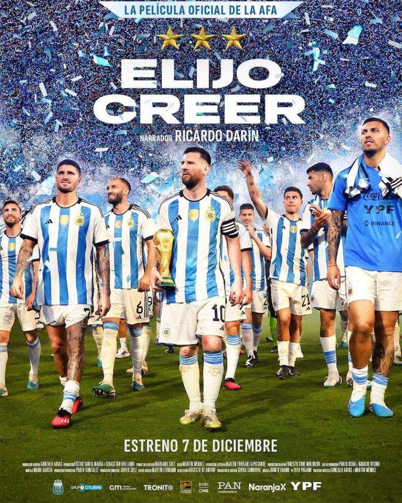 Crítica de “Elijo creer”, la película oficial de la AFA sobre el mundial con relatos de Ricardo Darin