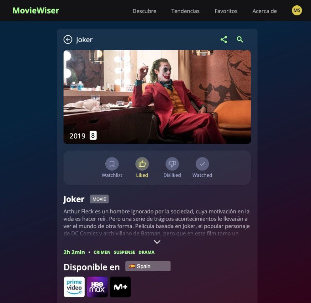 Moviewiser: una IA que te recomienda películas y series según tus gustos o tu estado de ánimo