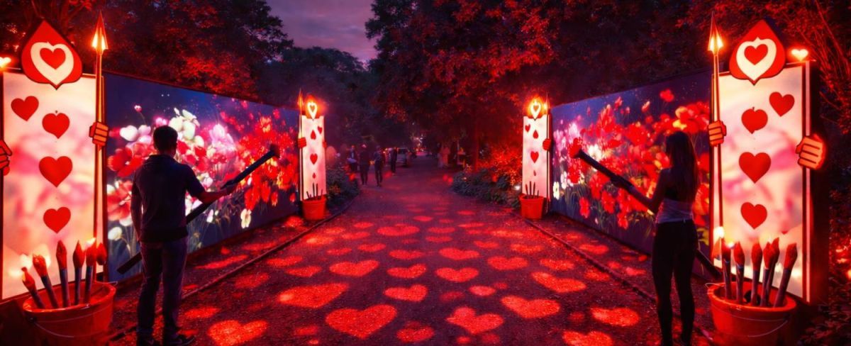 Experiencia Inmersiva Nocturna: Alicia Transforma el Jardín